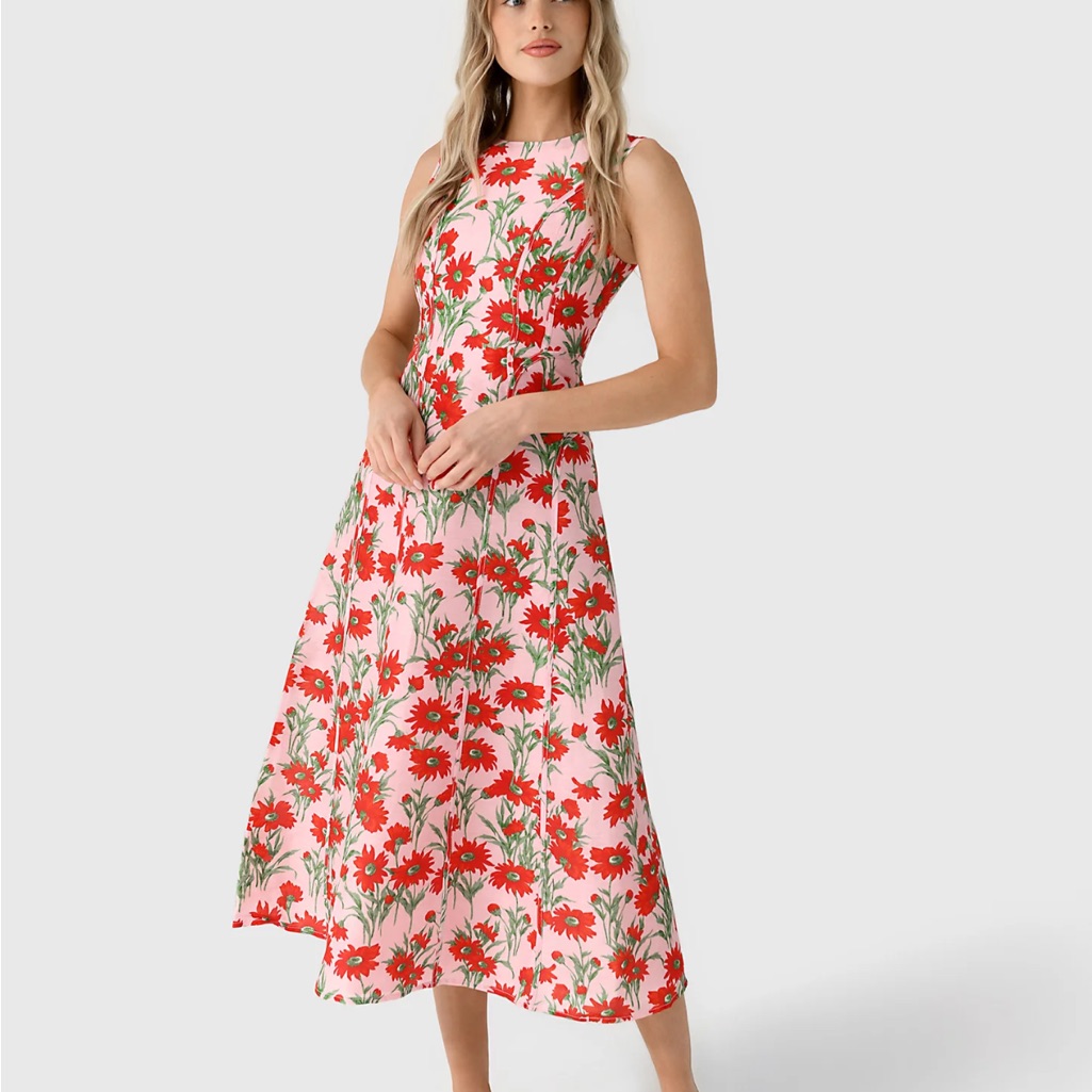 Floral Red And Pink Maxi Dress - Sleeveless Elegant Fit — image 3 of 8